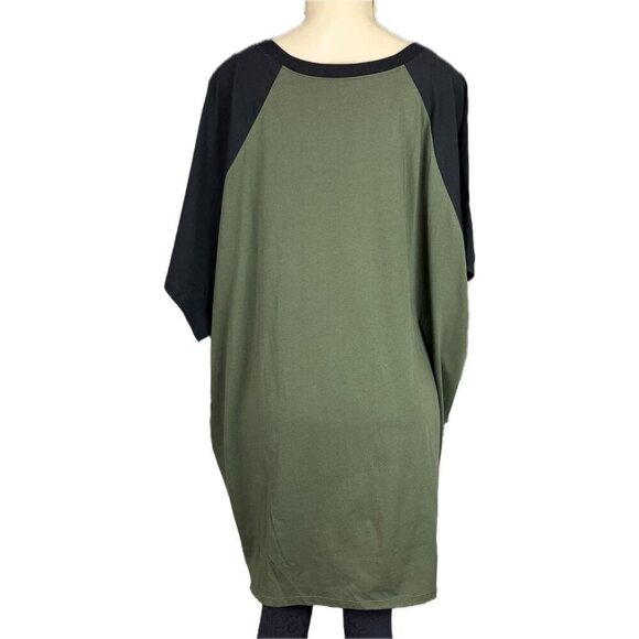 Torrid +5 Green Split Neck Support Your Local Dive Bar Statement Half Sleeve Tee - Picture 4 of 7